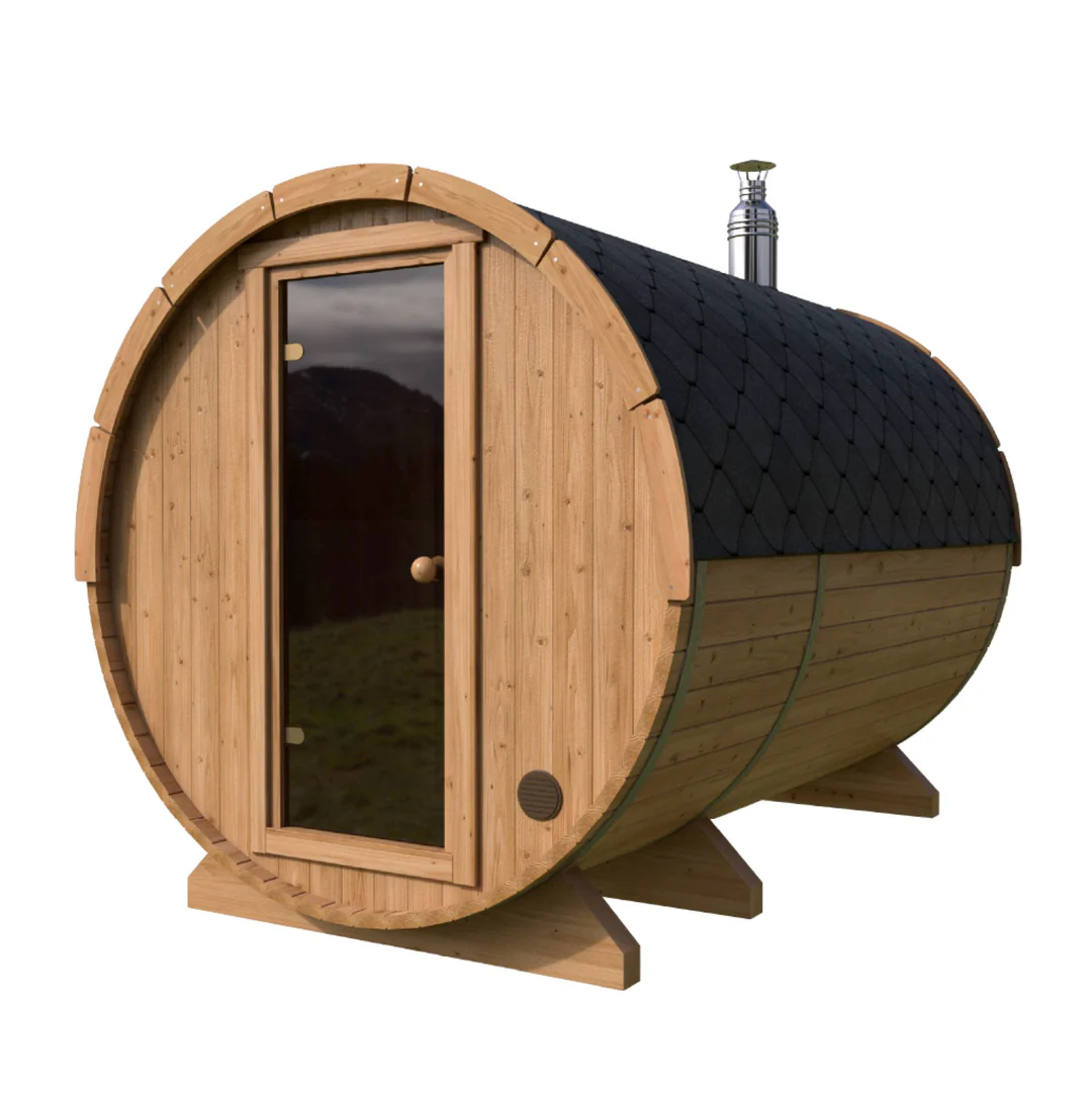 【新シリーズ特別価格】【本格派】✨檜作り✨大型バレルサウナ　ストーブ付き 楽天市場】【 f.f.SAUNA.JP 】 バレルサウナ パノラマタイプ MISA電気